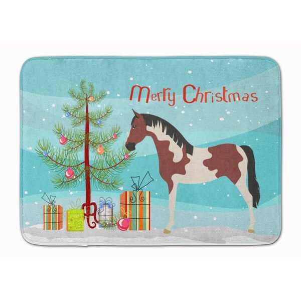 Carolines Treasures Carolines Treasures BB9274RUG Pinto Horse Christmas Machine Washable Memory Foam Mat BB9274RUG - main